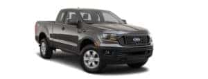 A dark grey 2020 Ford Ranger is facing right.