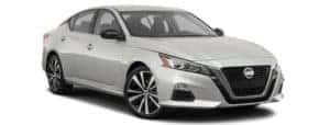 A white 2020 Nissan Altima is angled right.