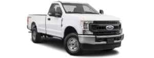 A white 2020 Ford F-250 is angled right.
