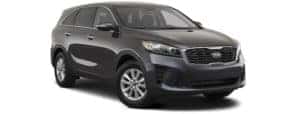 A black 2020 Kia Sorento is angled right.
