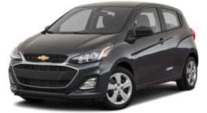 A black 2021 Chevy Spark is angled left.