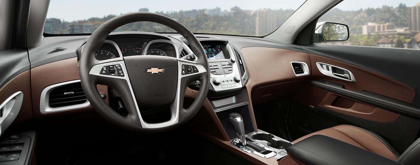 Black and brown dash in a 2017 Chevy Equinox