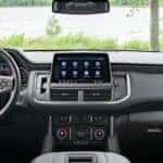 Steering wheel, dashboard, and infotainment screen in the 2021 Chevrolet Suburban