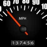 Odometer on a vehicle showing high mileage of 398067 miles