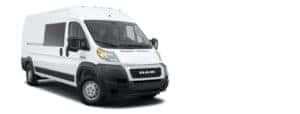 A white 2021 Ram ProMaster 3500 is angled right.