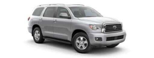 Grey 2021 Toyota Sequoia angled right