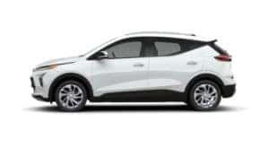 A white 2022 Chevy Bolt EUV is angled left.