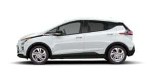 A white 2022 Chevy Bolt EV is angled left.