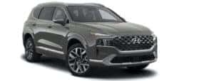 A grey 2021 Hyundai Santa Fe Calligraphy is angled right.