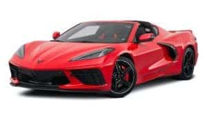 A red 2022 Chevy Corvette 3LT is angled left.