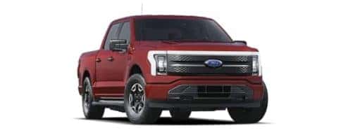 A red 2022 Ford F-150 is angled right.