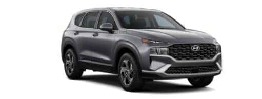 A grey 2022 Hyundai Santa Fe SE is angled right.