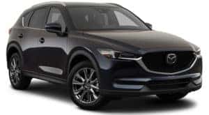 A dark blue 2022 Mazda CX-5 is shown facing right.