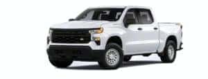 A white 2022 Chevy Silverado 1500 is angled left.