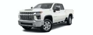 A white 2022 Chevy Silverado 2500 HD is angled left.