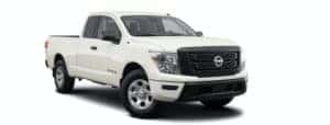 A white 2022 Nissan titan is angled right.