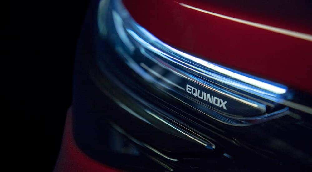 Exterior details on a red 2022 Chevy Equinox RS