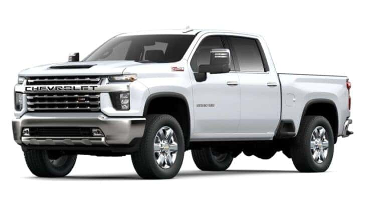 A white 2023 Chevy Silverado 2500 HD Z71 is angled left.