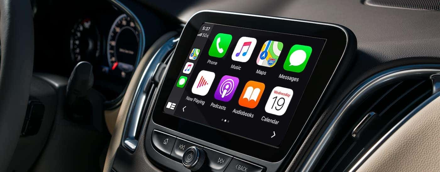Infotainment screen in a 2023 Chevy Malibu