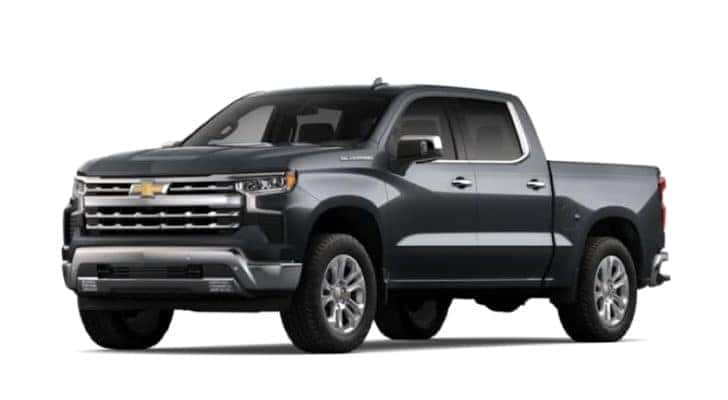 A black 2023 Chevy Silverado 1500 is angled left.