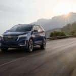 A blue 2022 Chevy Equinox is shown from the front at an angle.