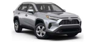 A grey 2023 Toyota RAV4 is shown angled right.