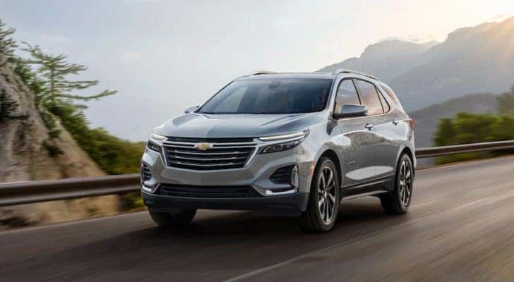 A grey 2023 Chevy Equinox is shown after leaving a Saratoga, NY Chevy Equinox dealer.