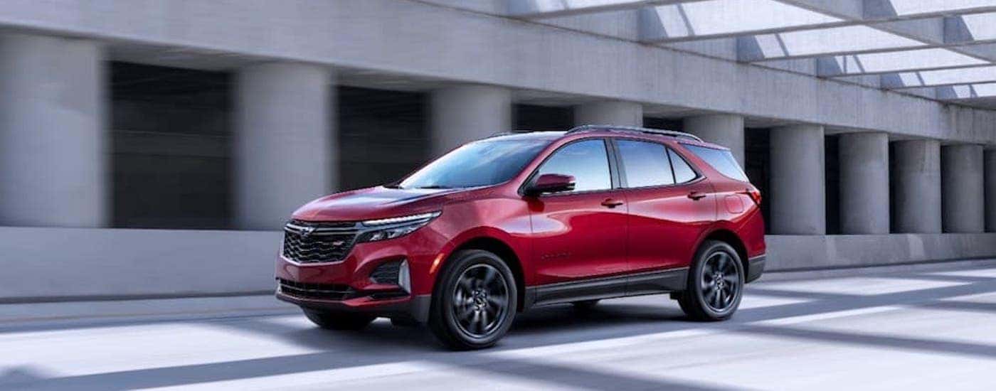 A red 2022 Chevy Equinox RS is shown from the front at an angle.