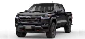 A black 2023 Chevy Colorado Z71 is shown angled left.