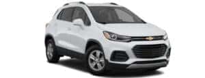 A white 2022 Chevy Trax LT is shown angled right.