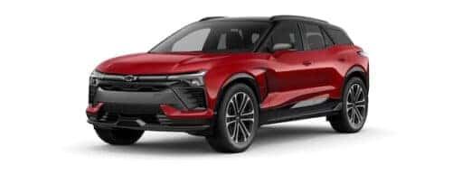 A red 2024 Chevy Blazer EV SS is shown angles left.