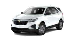 A white 2024 Chevy Equinox is angled left.