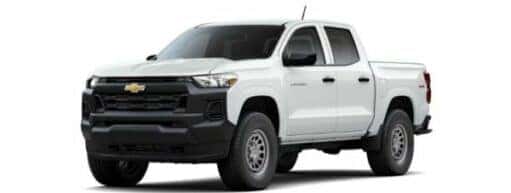 A white 2024 Chevy Colorado is angled left.