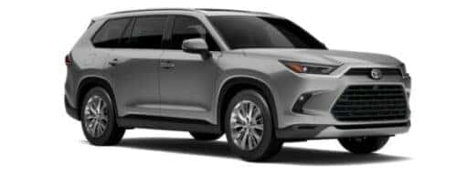 A silver 2024 Toyota Grand Highlander XLE is angled right.