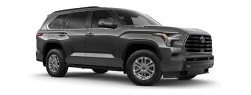 A gray 2024 Toyota Sequoia SR5 is angled right.