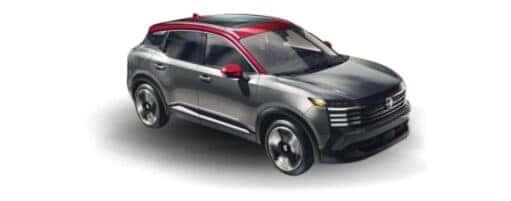 A silver 2025 Nissan Kicks SR is angled right.