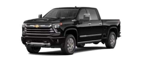 A black 2025 Chevy Silverado 2500 HD is angled left.