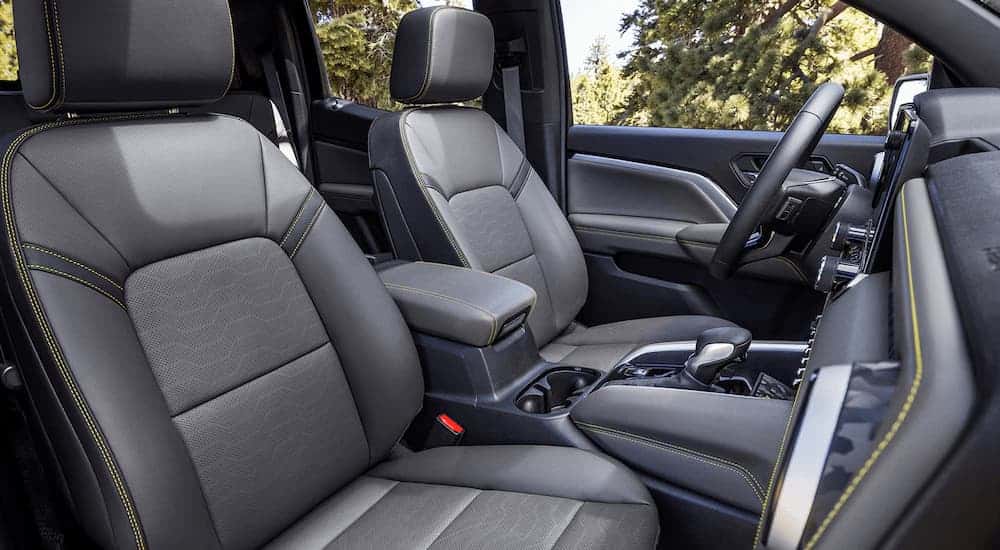 The front seats of a 2025 Chevy Colorado for sale in Albany.