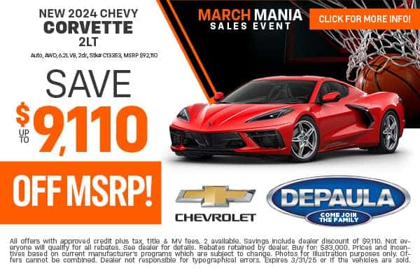 Save up to $9,110 off MSRP on 2024 Chevy Corvette 2LT