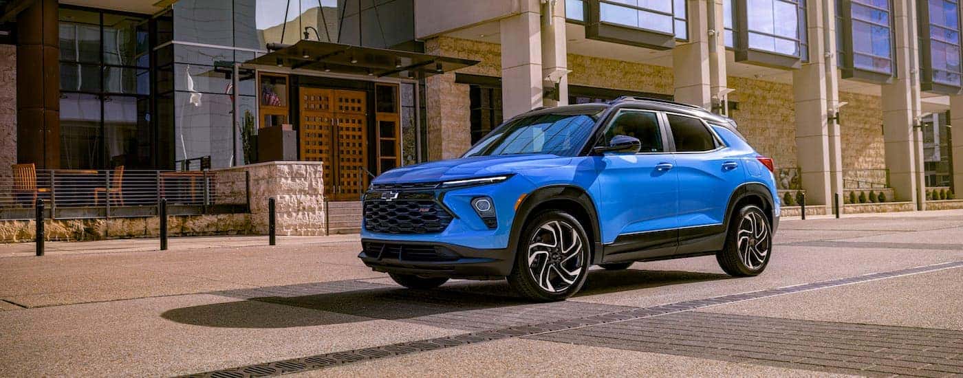 A blue 2025 Chevy Trailblazer for sale near Amsterdam.