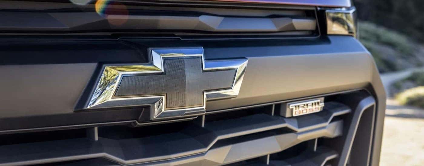 Close-up of the grille on a 2025 Chevy Colorado Trail Boss