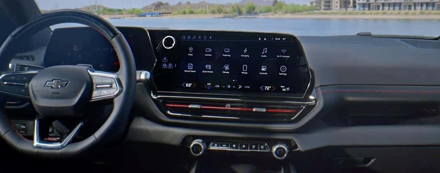 The black dash in a 2025 Chevy Silverado EV.
