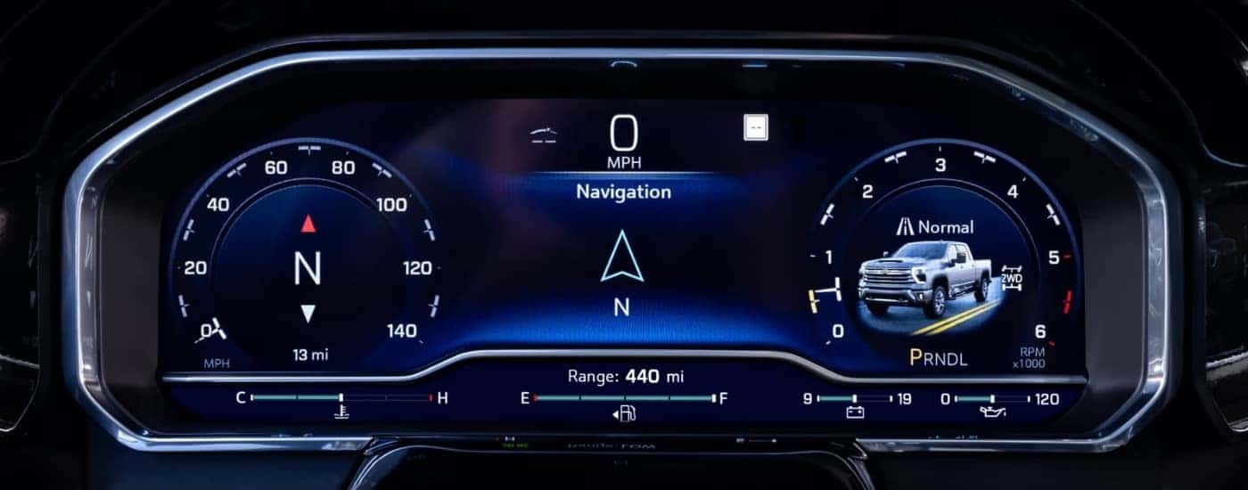 Digital gauges in a 2025 Chevy Silverado 2500 HD