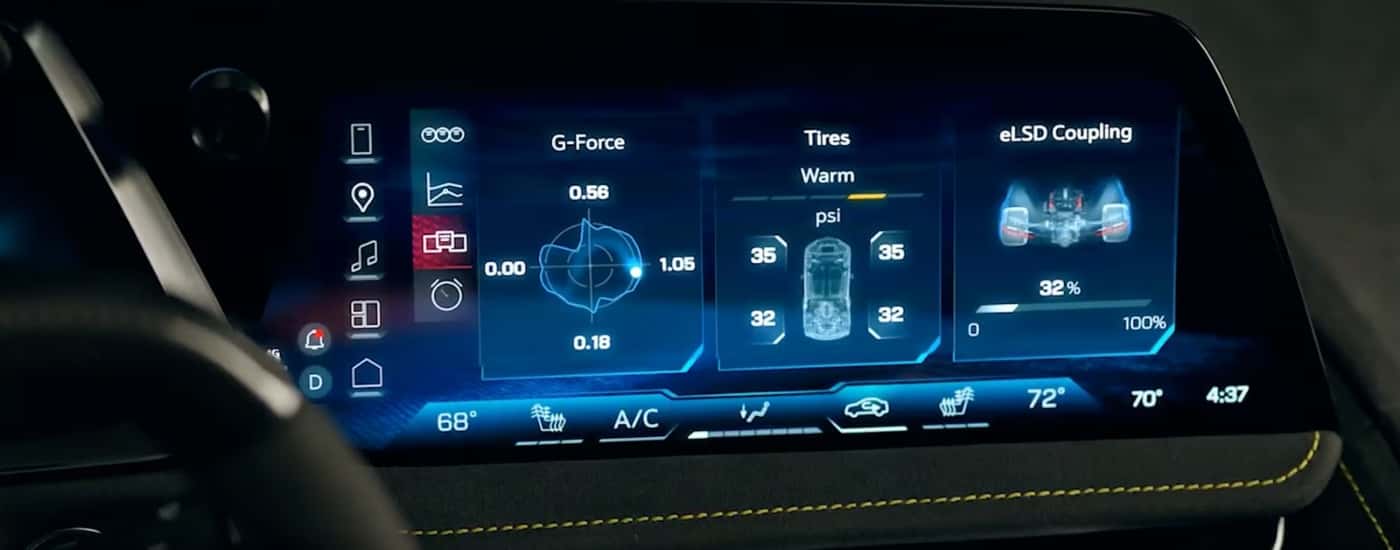 Infotainment screen in a 2026 Chevy Corvette.