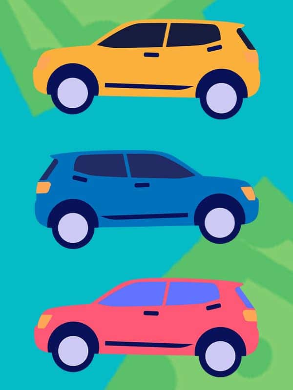 image with stack of cars
