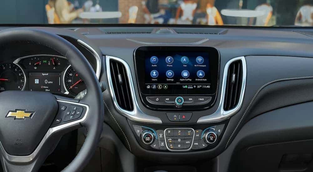 Close-up of gray dash in a 2024 Chevy Equinox.