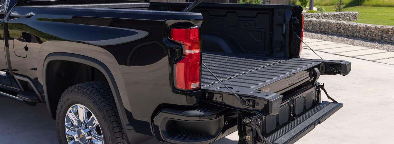 Tailgate on a black 2025 Chevy Silverado 2500 High Country