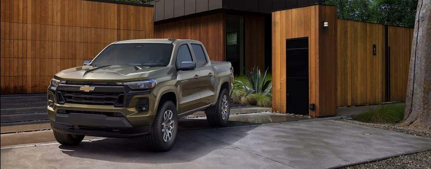 A green 2025 Chevy Colorado parked after visiting a Chevy dealer near Bathlehem.
