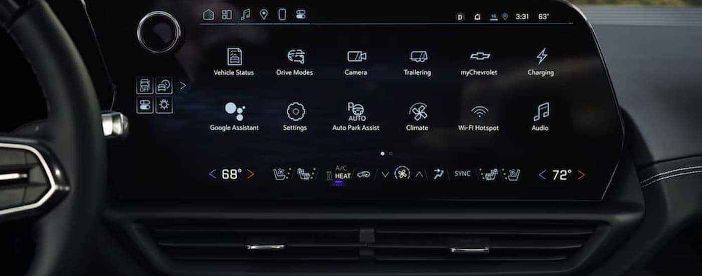 Infotainment display on a 2025 Chevy Silverado EV