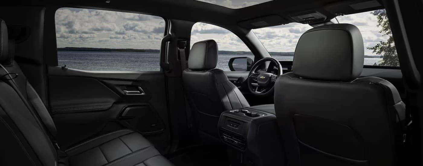 The black interior in a 2026 Chevy Silverado EV Trail Boss.